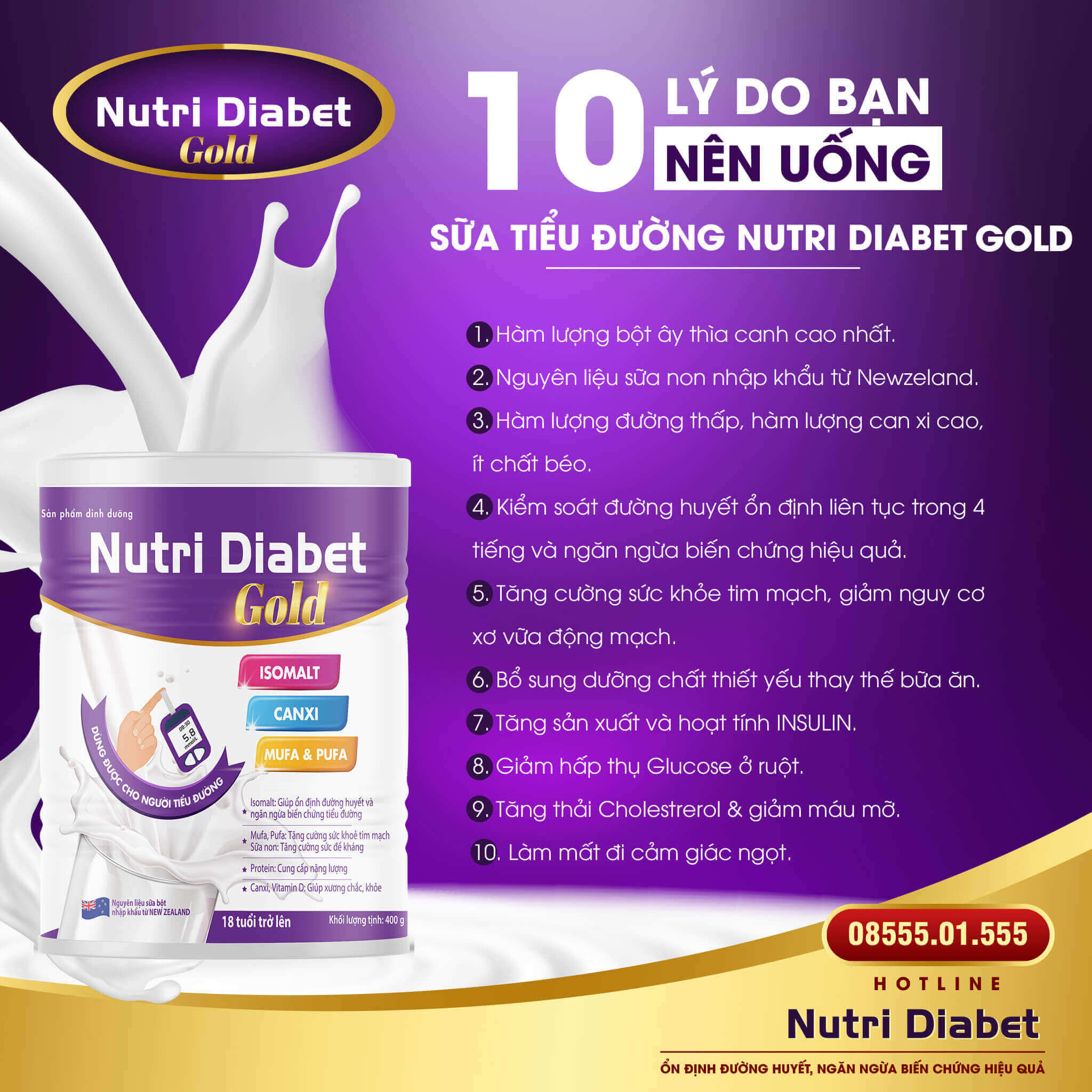 lợi ích khi sử dụng sữa nutri diabet gold